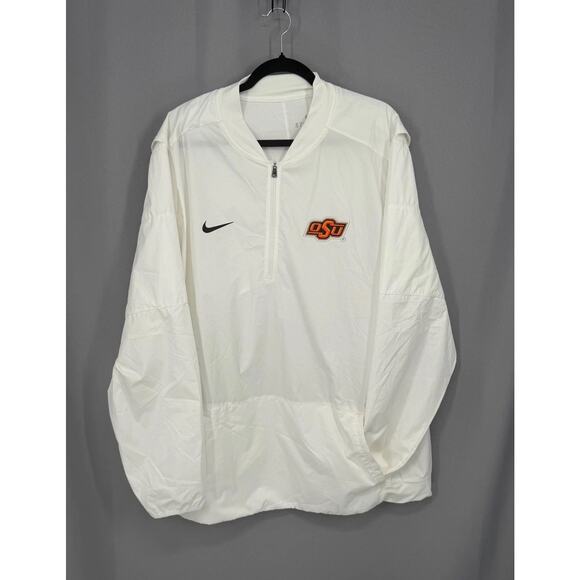 Oklahoma State Cowboys Pullover Jacket Mens 2XL White Nike Storm-FIT Football - Picture 1 of 14